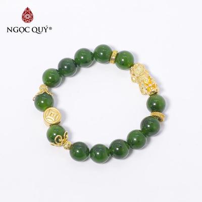 Vòng tay đá Ngọc bích tự nhiên phối charm - Mẫu VC0386 - Ngọc Quý