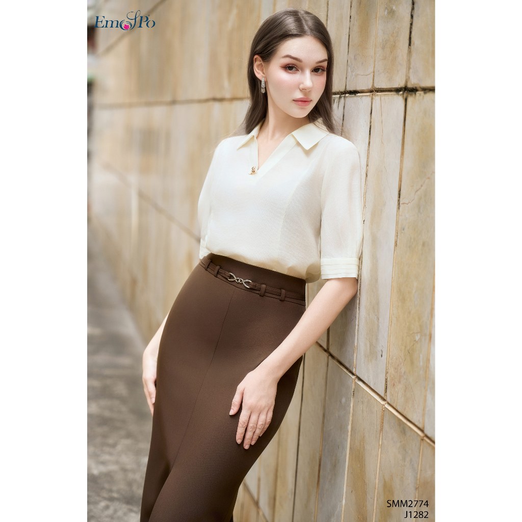 Juyp ôm dáng dài, cạp cao, xẻ trước, đai rời