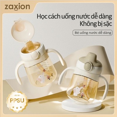 Bình Tập Uống nước Cho Bé Zaxion PPSU Chống Sặc , Chống Rò Rỉ 360° – Có Tay Cầm Tiện Lợi KidsWorld