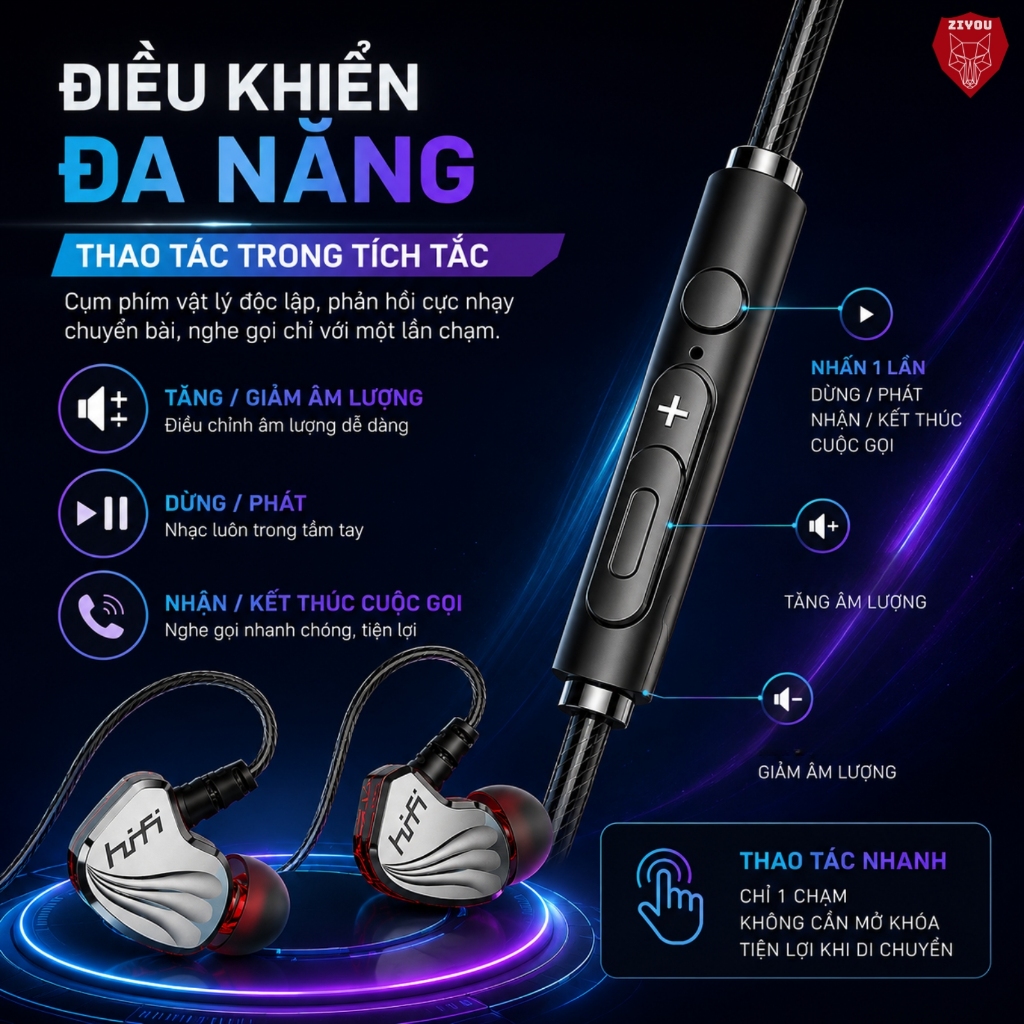 Tai Nghe Có Dây Nhét Tai ZIYOU S2000 BASS Khủng Driver Dynamic 14mm Chiến Hết Mọi Loại Game Chống Ồn | BigBuy360 - bigbuy360.vn