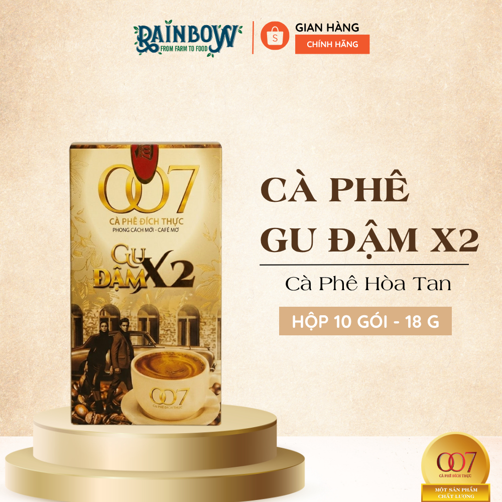 LION CAFE - Cà phê hòa tan 3in1 - 007 - Gu đậm X2 - Hộp 180g (10 gói x 18g)