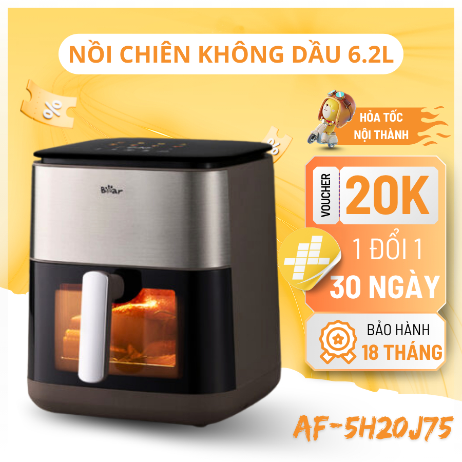 Nồi Chiên Không Dầu Bear AF-5H20J75 6.2L Màn Hình Cảm Ứng Bảo Hành Chính Hãng 18 Tháng