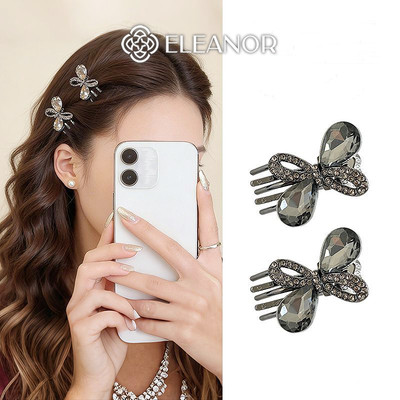 Set kẹp tóc nữ Eleanor Accessories nơ đính đá kẹp tóc nơ tiểu thư phụ kiện tóc kẹp tóc mái 11881