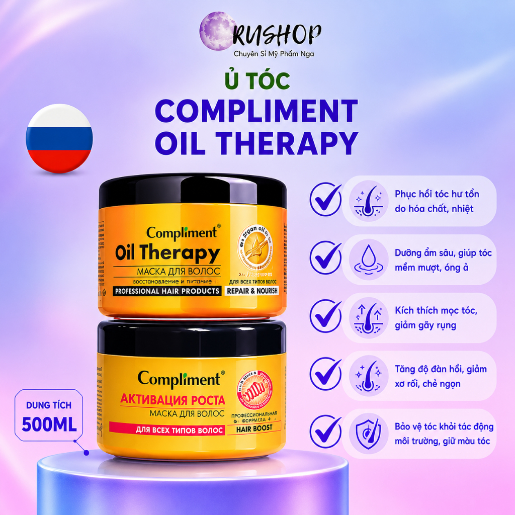 Ủ Tóc Compliment Oil Therapy & Grow Booster Macka