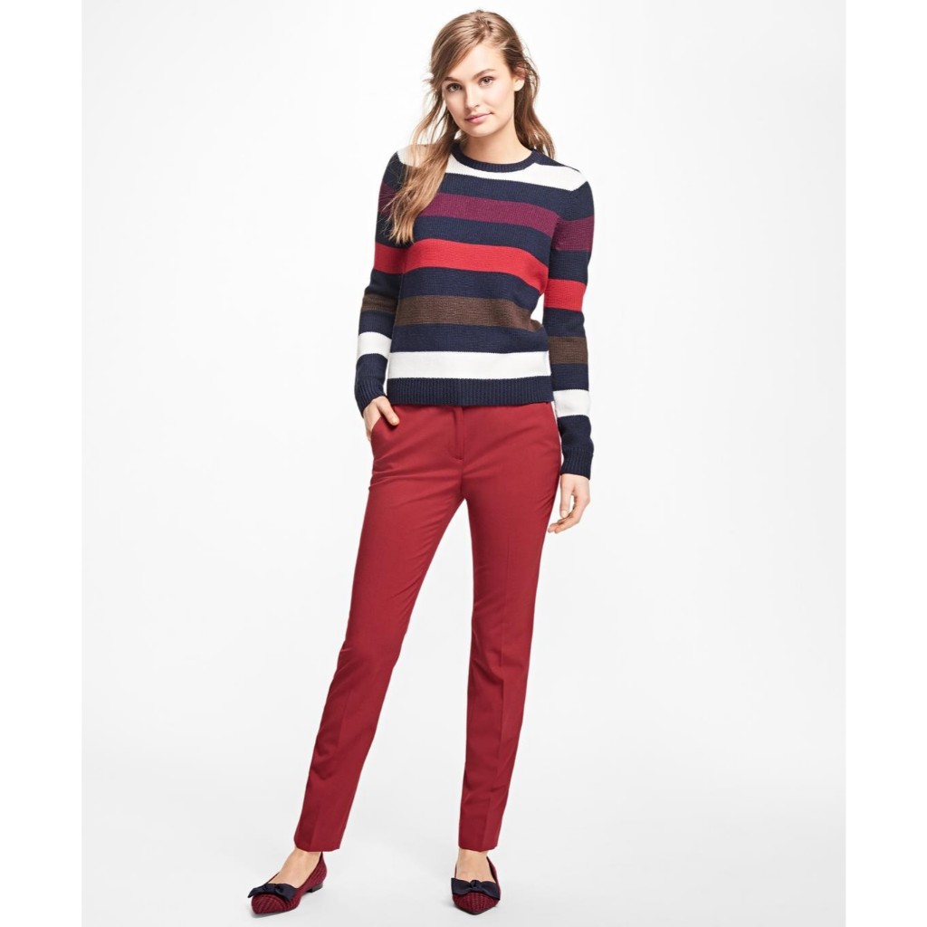 Brooks Brothers Quần Tây PNT WLPL STRETCH RED