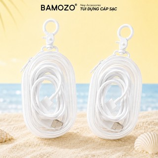 Túi Đựng Tai Nghe, Sạc Điện Thoại Trong Suốt Bamozo Tiện Dụng_TS001K00TR