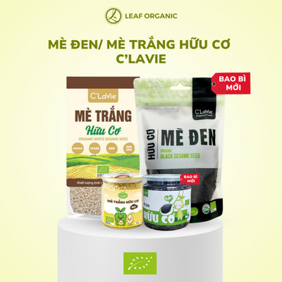 [Mẫu mới] Mè đen/mè vàng hữu cơ C'Lavie 90g/200g - Dùng làm sữa hạt, nấu cháo, nấu chè