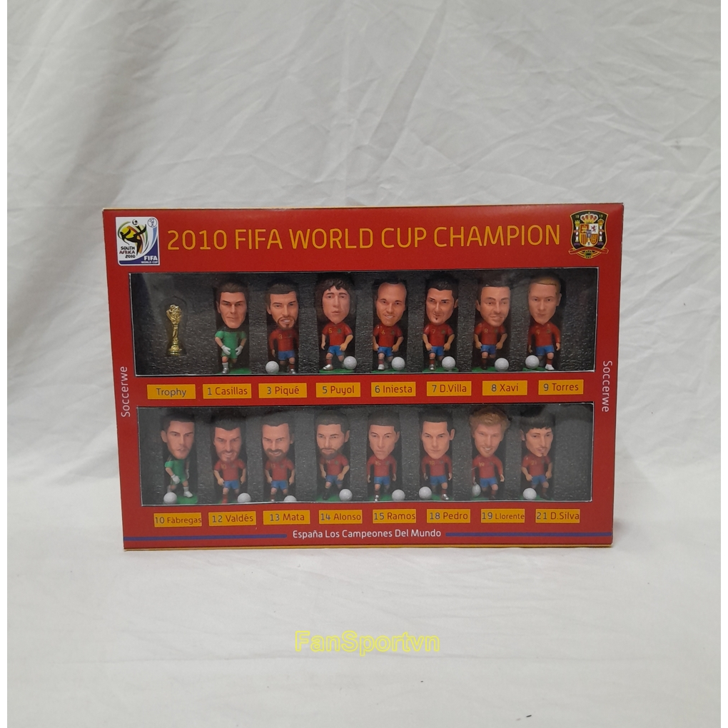 Box set mô hình tượng cầu thủ Tây Ban Nha Spain 2010 2011 soccerwe figure Fabregas Torres Iniesta Ll