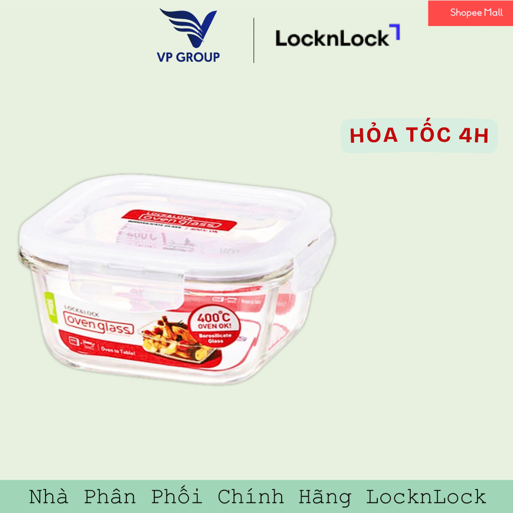 LLG214 - Hộp bảo quản thủy tinh hình vuông LocknLock 500ML