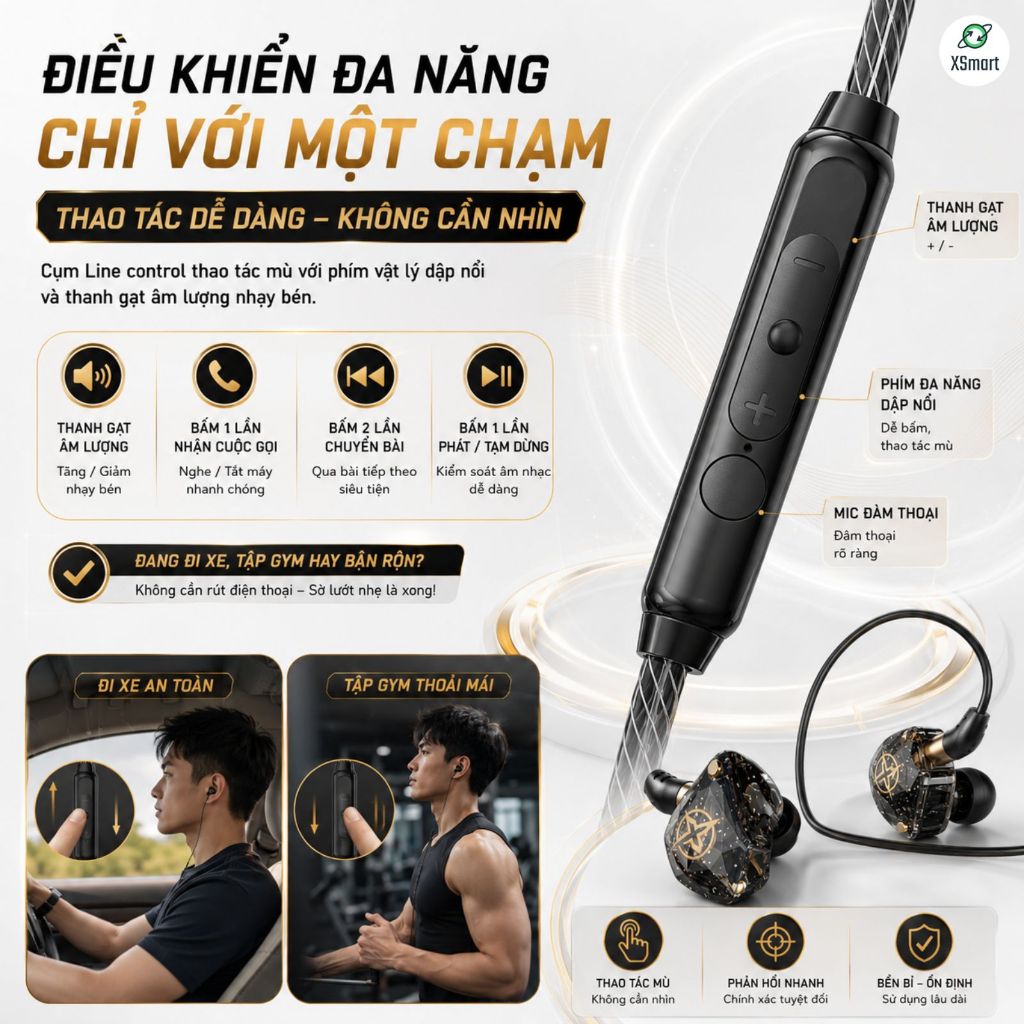 Tai Nghe Dây Nhét Tai Chống Ồn X6 Âm Thanh Siêu Bass Nghe Nhạc, Xem Phim, Tích Hợp Mic, Jack 3.5mm | BigBuy360 - bigbuy360.vn