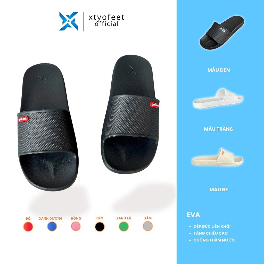 [ Full size 38-43 ] Dép thời trang Nam, nữ thương hiệu XT YOFEET  nguyên khối, gắn mác YOFEET Mã: B 