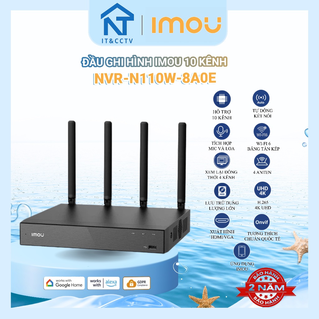 [IMOU Chính Hãng] Đầu Ghi Hình WiFi IMOU NVR-N110W-8A0E 10 Kênh – Hỗ Trợ Camera Không Dây, Chuẩn Nén