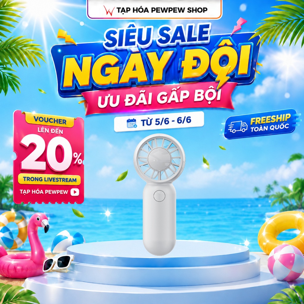 Quạt cầm tay mini Lumias S500 - 3 cấp độ gió, Dung lượng pin 500mAh