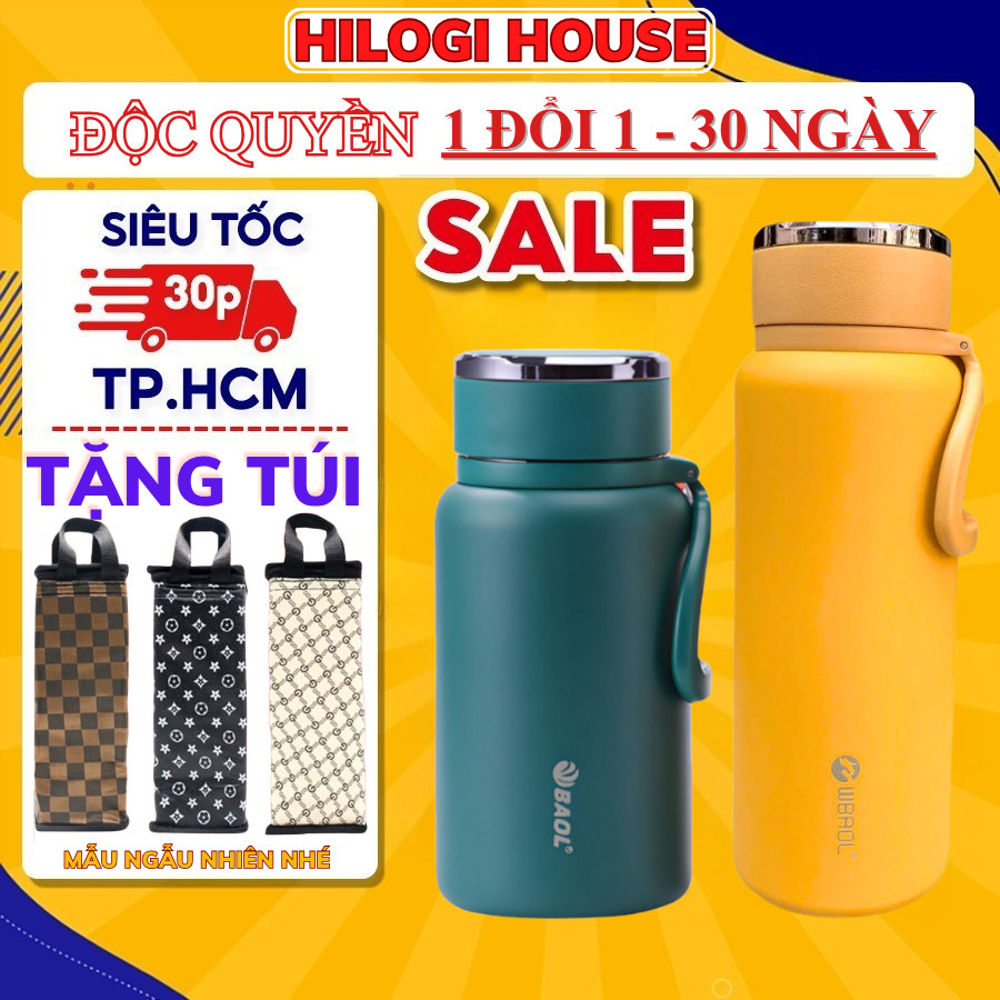 [TẶNG TÚI VẢI] Bình giữ nhiệt 1500ml inox 304 Hilogi ,bình nước giữ nhiệt giữ lâu 1000ml, 1200ml, 15