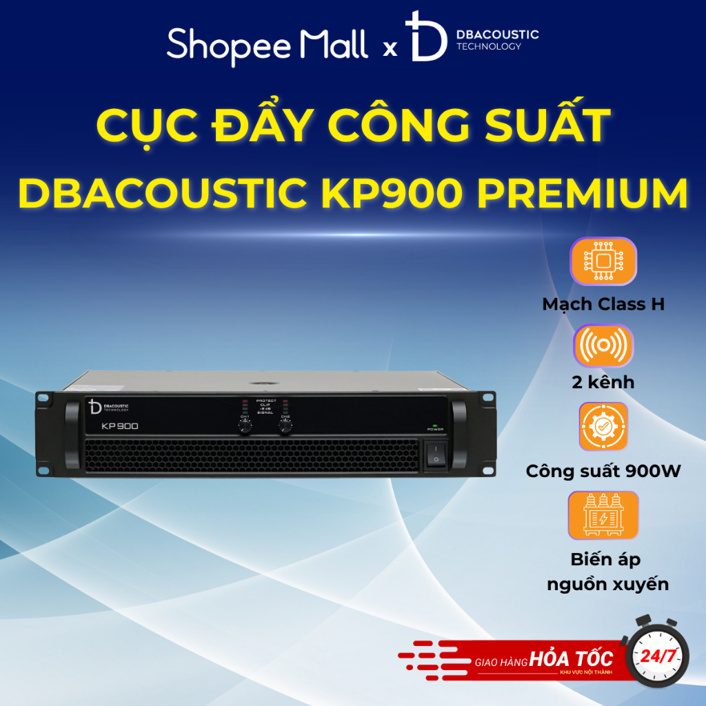 Cục đẩy công suất DBAcoustic KP900 PREMIUM – 2 kênh - Class H - 900W/kênh - Chính hãng - BH 12 tháng