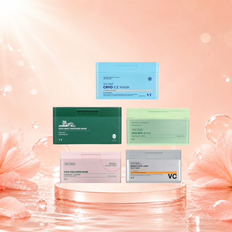 (HỘP 30 mask) Mặt nạ VT Cica Collagen/ Reti-A/ Cica Daily Soothing/ Brightening Mask/ Cryo Ice Mask