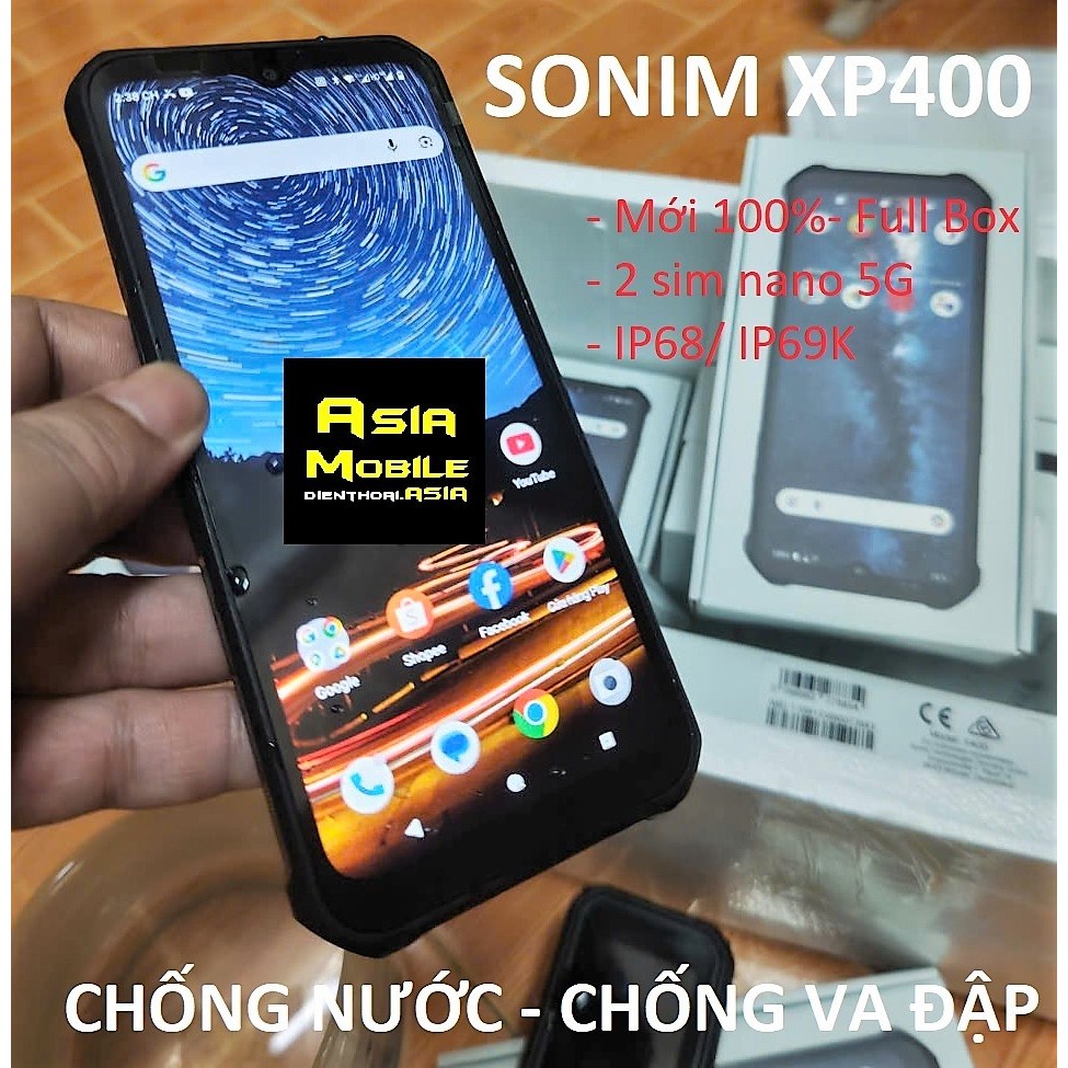 Điện thoại Sonim XP400 2 sim 5G, New-Full Box, Đời 2025, IP68/IP69K chống nước chống bụi cực tốt.
