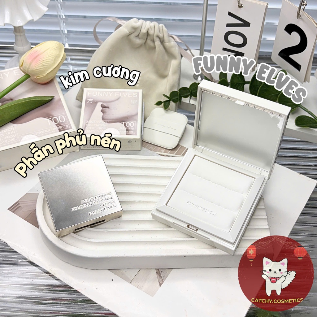 [FUNNY ELVES] Phấn Phủ Nén FUNNY ELVES Kim Cương Seamless Translucent Powder