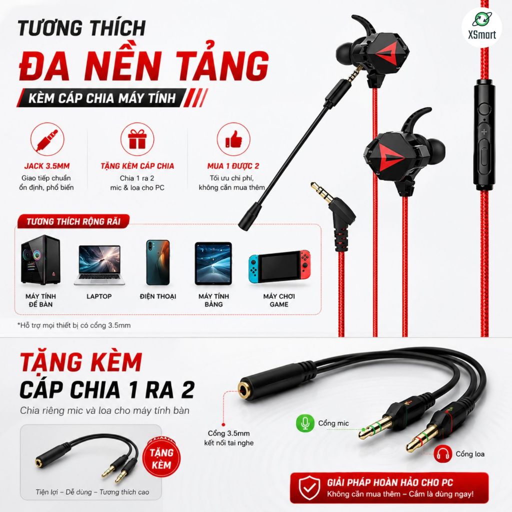 Tai Nghe Gaming GH5 Gamer Pro Phiên Bản Nâng Cấp sendem S2 Chống Ồn Cao Cấp Tặng Bộ Phụ Kiện Mic Rời | BigBuy360 - bigbuy360.vn