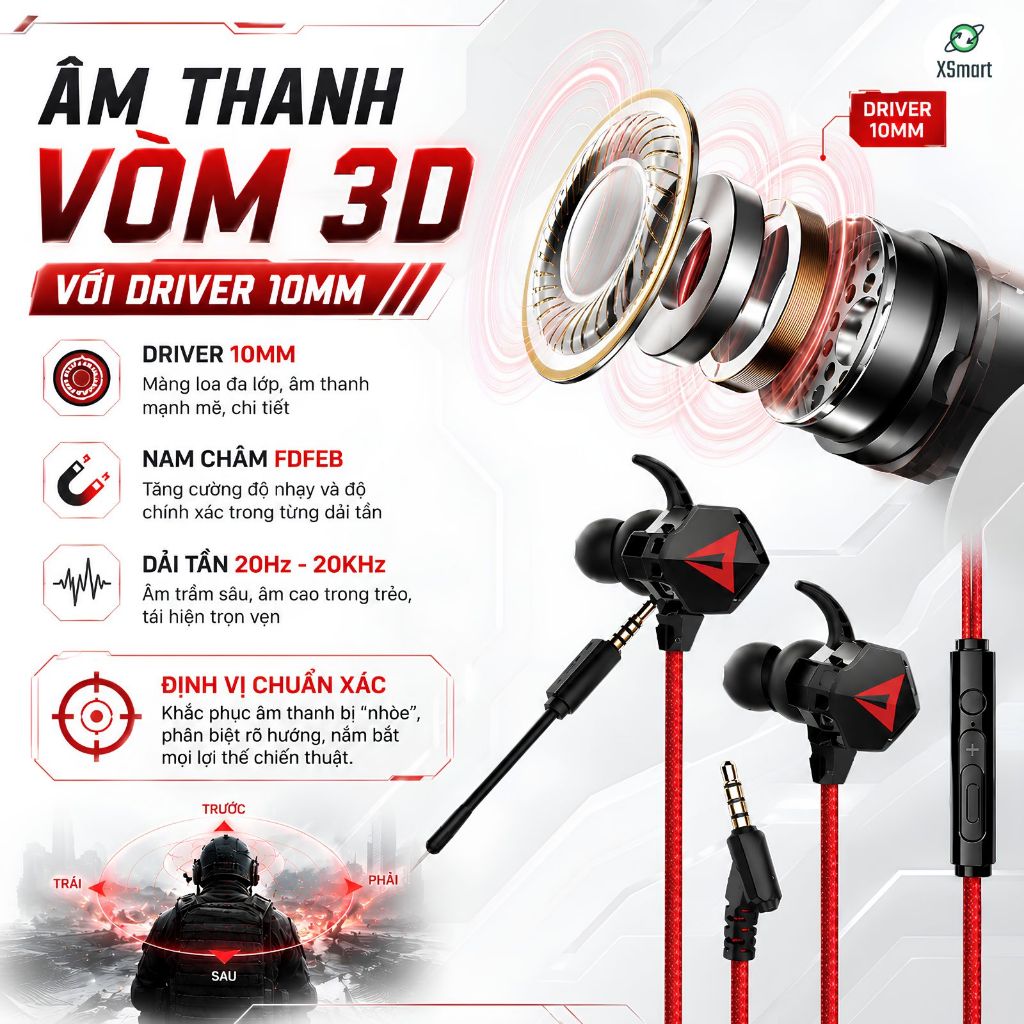 Tai Nghe Gaming GH5 Gamer Pro Phiên Bản Nâng Cấp sendem S2 Chống Ồn Cao Cấp Tặng Bộ Phụ Kiện Mic Rời | BigBuy360 - bigbuy360.vn