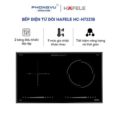 Bếp điện từ đôi Hafele HC-H7321B - Công suất 4400W, Kính Schott Ceran, Inverter - Bảo hành 36 tháng