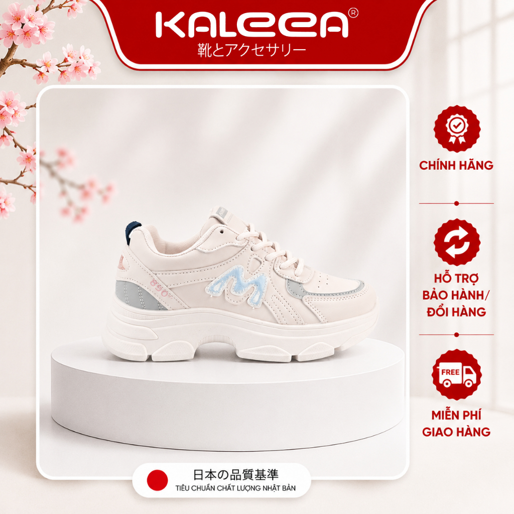 [Xả Hàng Giá Sốc] Kaleea - Giày Thể Thao, Giày Sneaker Nữ Độn Đế Thoáng Khí Thoải Mái Cao 5cm Đi Êm 