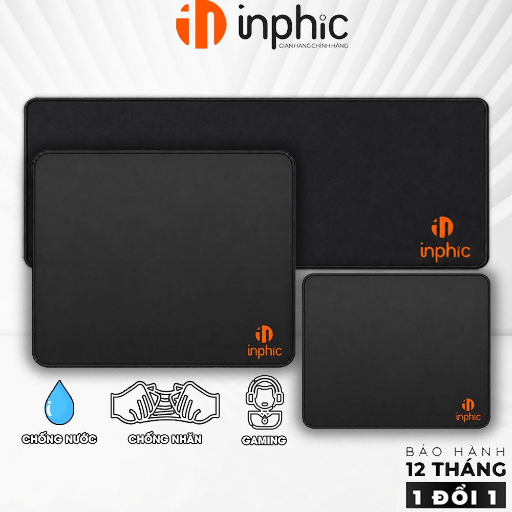 Miếng lót chuột cỡ to pad gaming 25x30 / 40x45 / 30x70 / 90x40 INPHIC cho bàn phím chuột cao su chốn