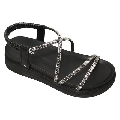 Sandal đế bằng nữ Bita's SHANAH.10 (Đen + Kem)