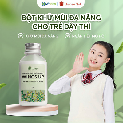 Bột Khử Mùi Đa Năng Cho Bé Dậy Thì WINGS UP Ngăn Tiết Mồ Hôi, Hạn Chế Mùi Cơ Thể Và Hôi Giày 25g