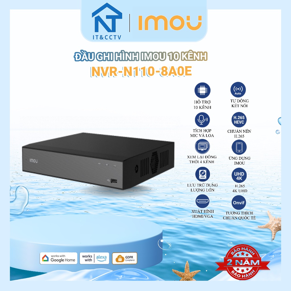 [IMOU Chính Hãng] Đầu Ghi Hình IP IMOU NVR-N110-8A0E / NVR-N118-8A0E – 10 Kênh / 18 Kênh, H.265+, Hỗ