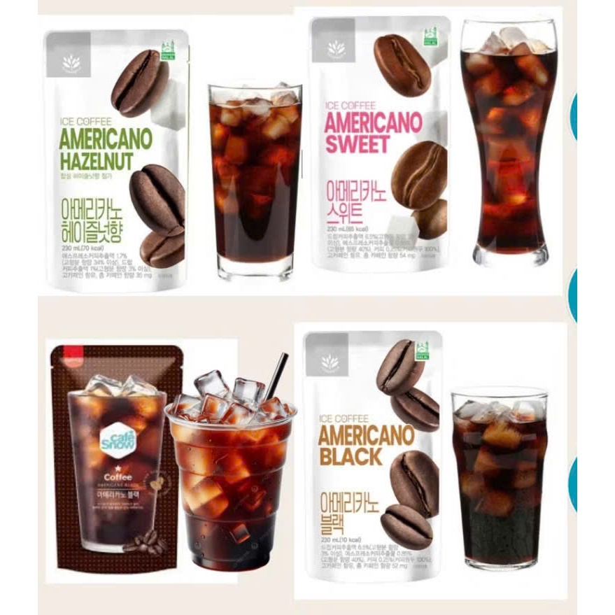 CHÍNH HÃNG - (Set 5 gói) Cà Phê Gói Pha Sẵn ICE TALK 230ML (Americano Sweet,Americano Black,Hazenut)