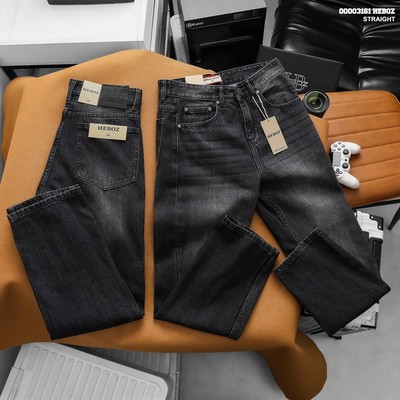 [FORM SUÔNG] Quần jean nam HEBOZ dáng suông D05, quần dài denim cao cấp màu xám wash - 00003161