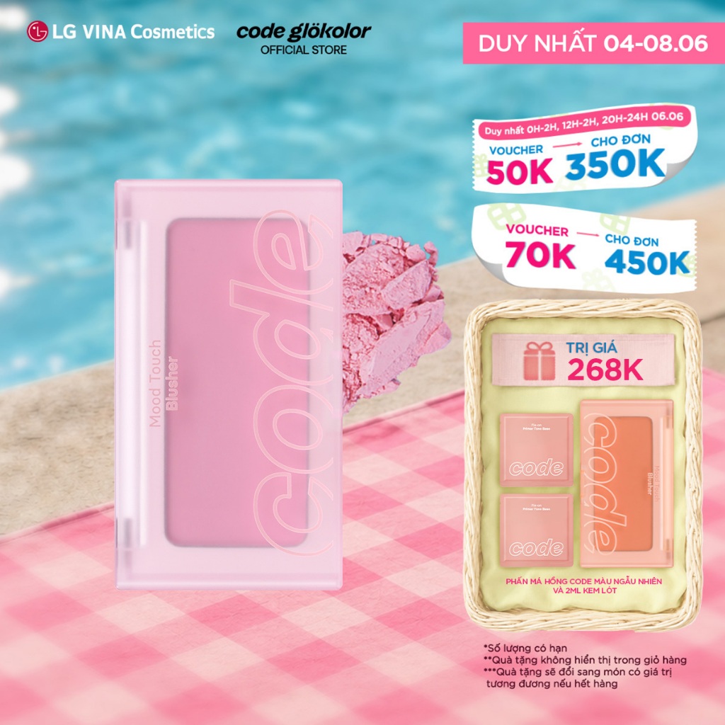 [LG Makeup VN] Phấn má hồng mịn lì Code Glokolor Mood Touch Blusher 3.5g