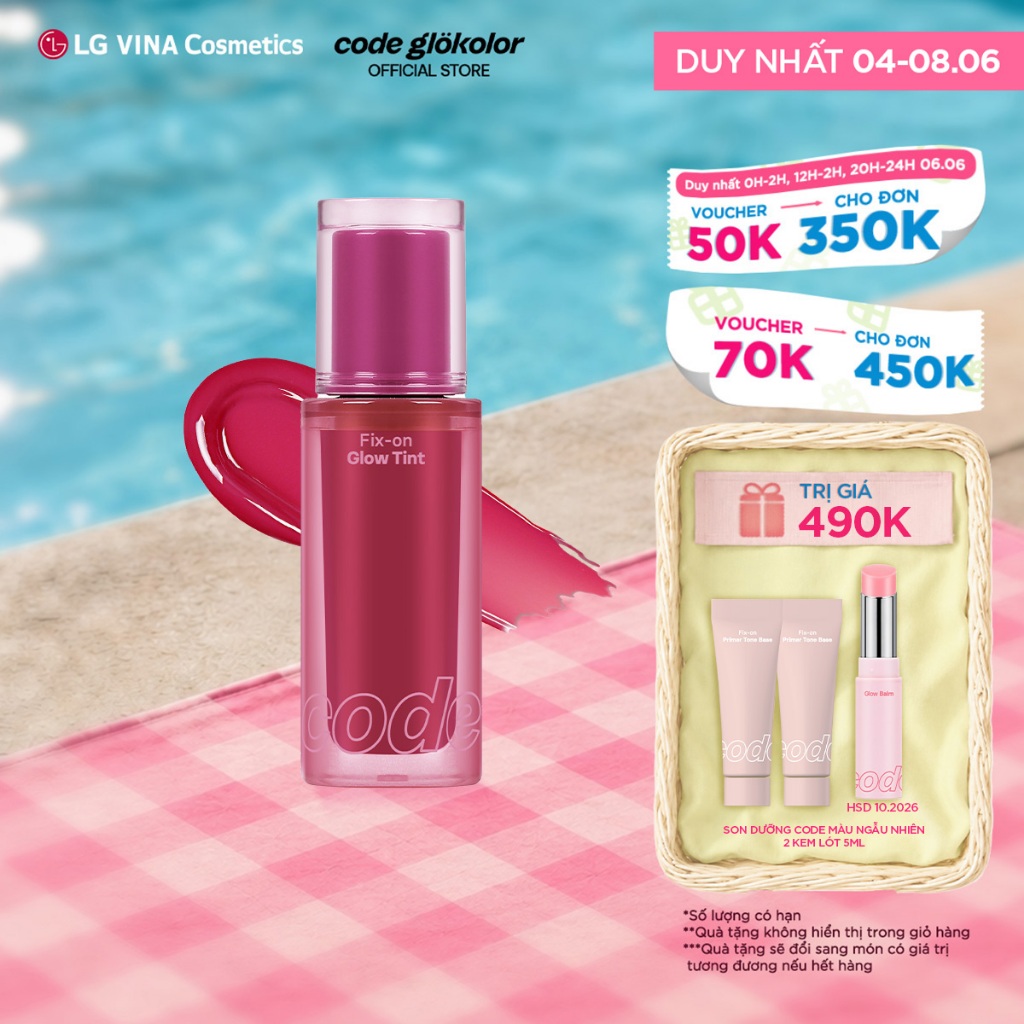 [LG Makeup VN] Son bóng căng mọng bền màu Code Glokolor Fix-on Glow Tint 4.2g