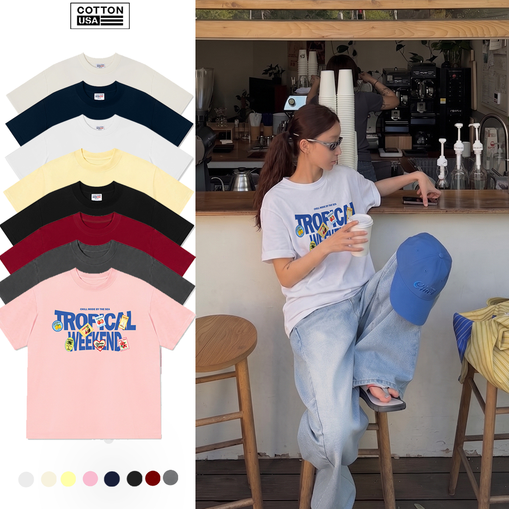 Áo Thun Relaxed Fit CottonUSA Vietnam Tropical "Weekend Chill Mode By The Sea" -PT0108PT
