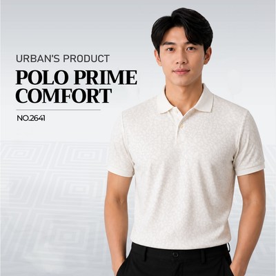 Áo polo nam cổ cúc URBAN vải COTTON cao cấp họa tiết chữ cái hiện đại co giãn tốt dáng fit nhẹ NO.2641