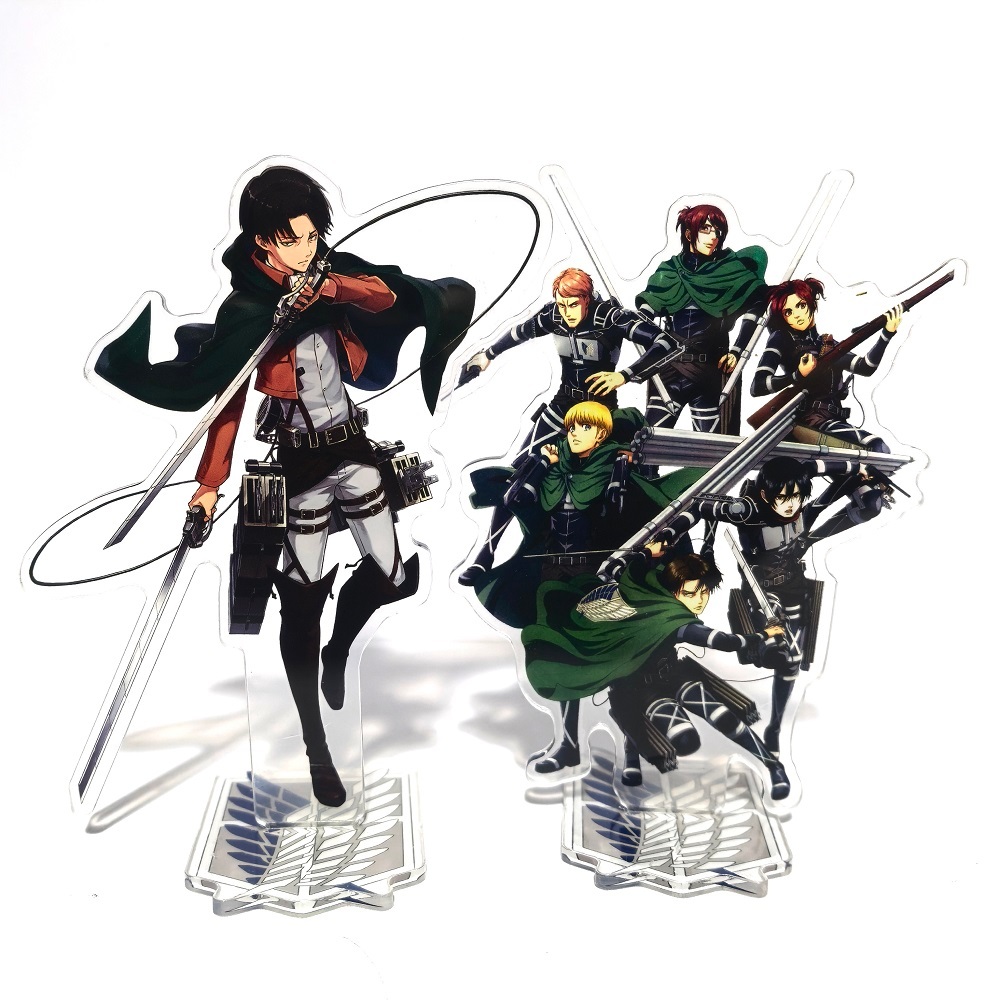 Mô hình nhân vật Eren Mikasa Levi Erwin Armin chất liệu acrylic trong suốt