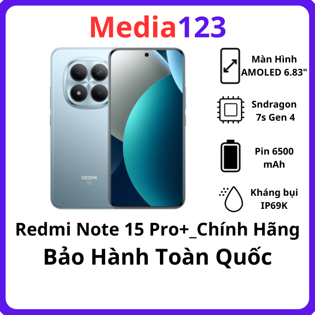 Điện Thoại  REDMI Note 15 Pro+ 5G Snapdragon® 7s Gen 4