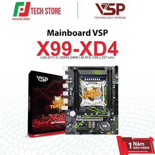 Mainboard VSP X99-XD4 LGA 2011-3 4 khe DDR4 (Quad-Channel) M-ATX | Chính Hãng | Bảo Hành 12 Tháng