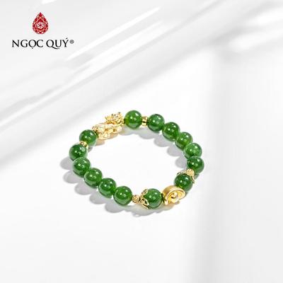 Vòng tay đá Ngọc bích tự nhiên phối charm - Mẫu VC0368 - Ngọc Quý