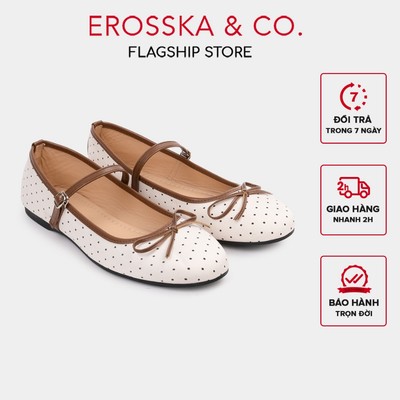 [EROSSKA] - Giày búp bê họa tiết hoa nhí chấm bi ôm chân xinh xắn- EL137