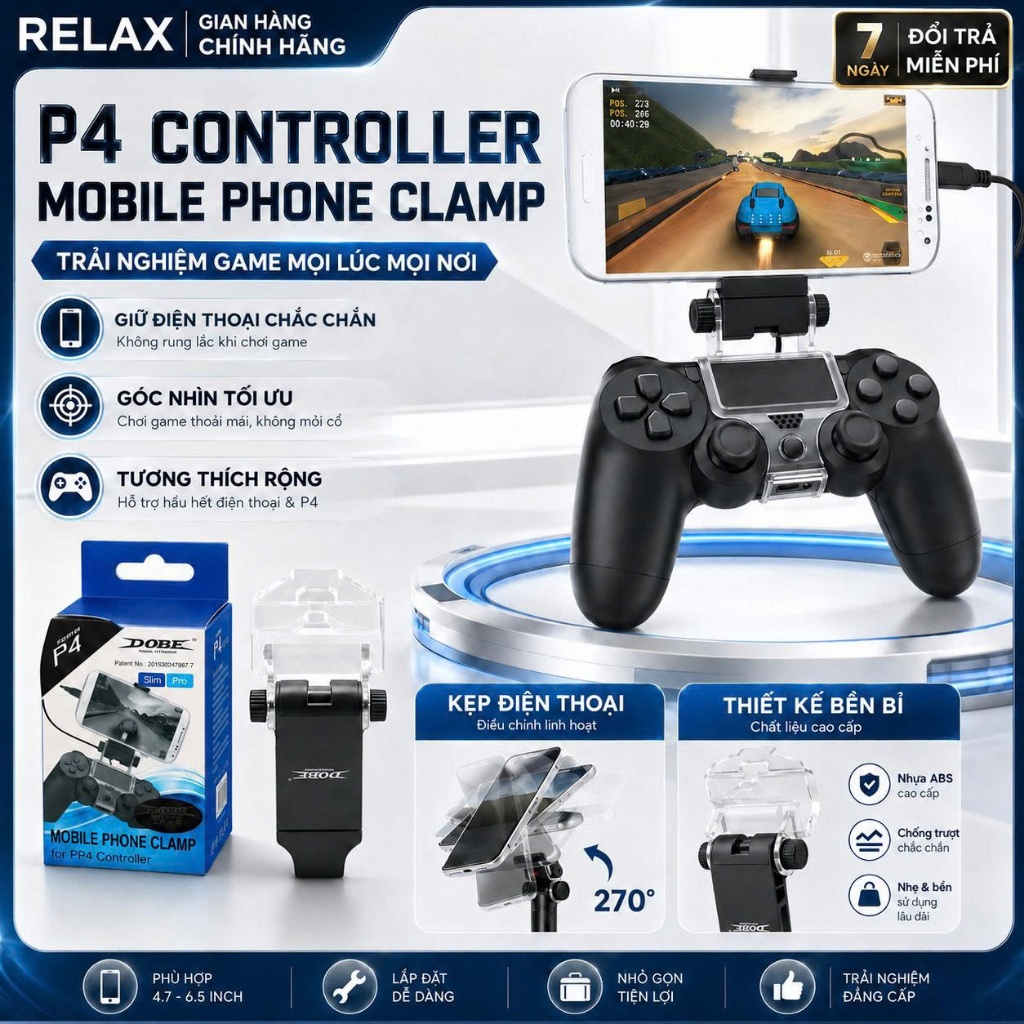 Kẹp Giữ Điện Thoại Cho Tay Cầm Chơi Game Playstation Ps4 Tiện Dụng Tay Cầm Ps4