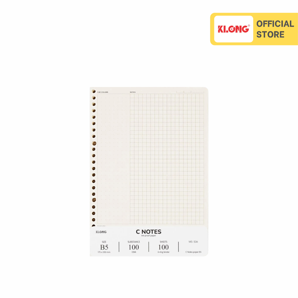 Ruột sổ còng C Notes (6x6)mm KLONG B5 100 tờ 100/76; MS: 536