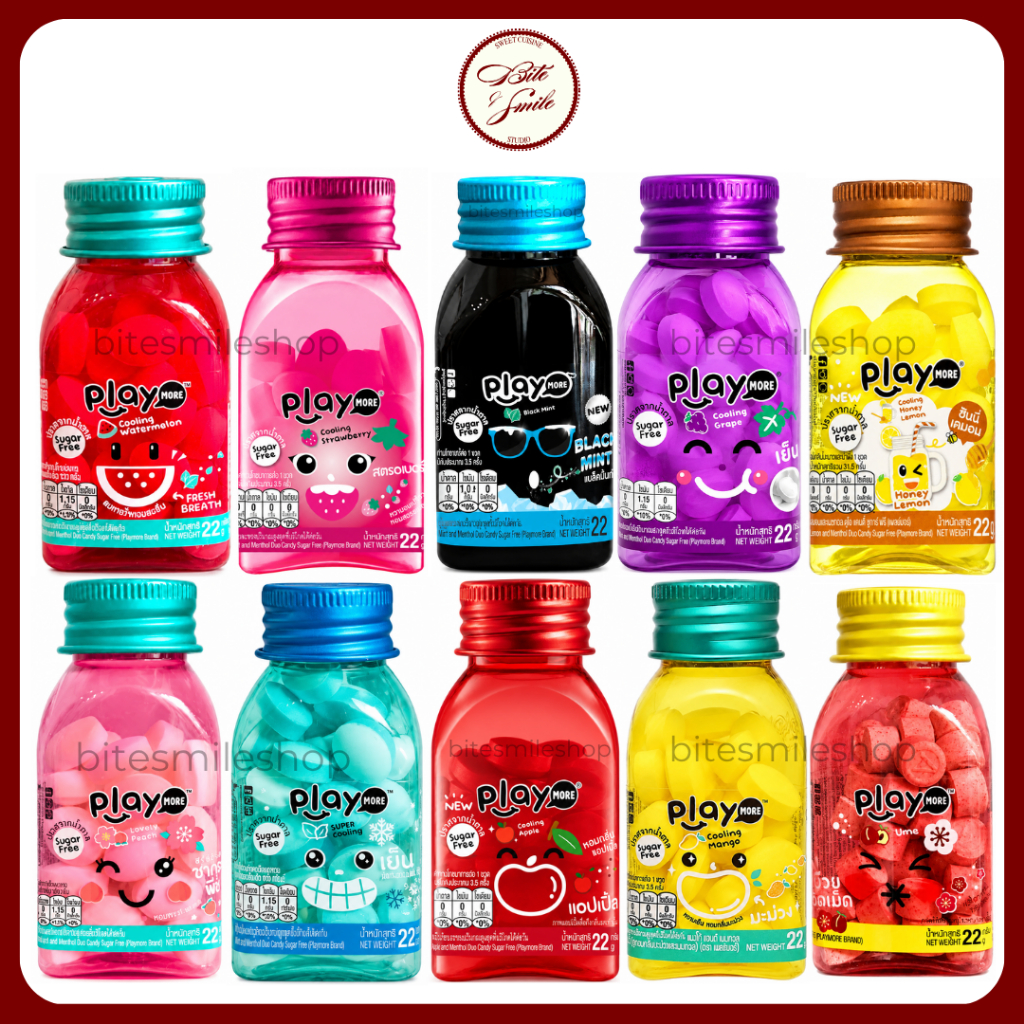 Kẹo Ngậm Play More Không Đường Thơm Mát Dễ Chịu (Lọ 22g)