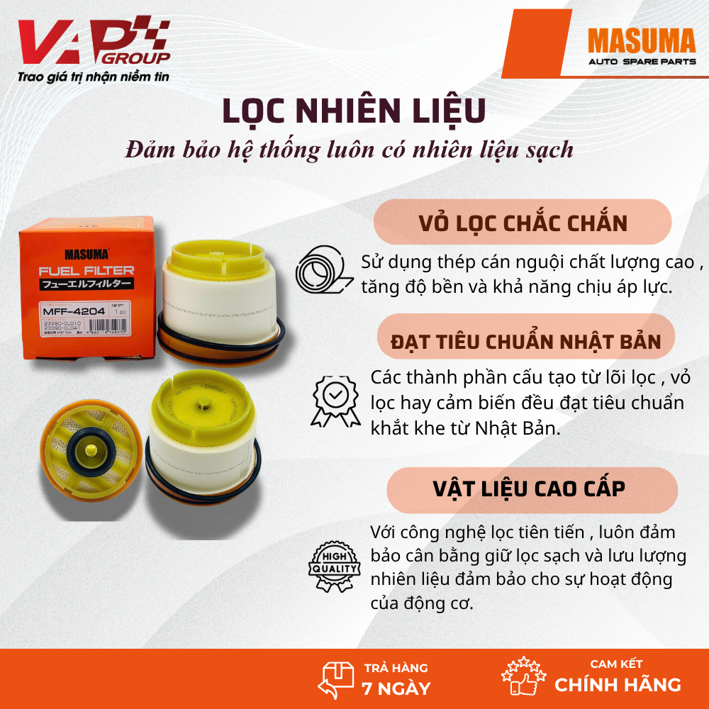 Lọc nhiên lieu Isuzu MU-X masuma nhật, Phụ tùng ô tô Isuzu MU-X