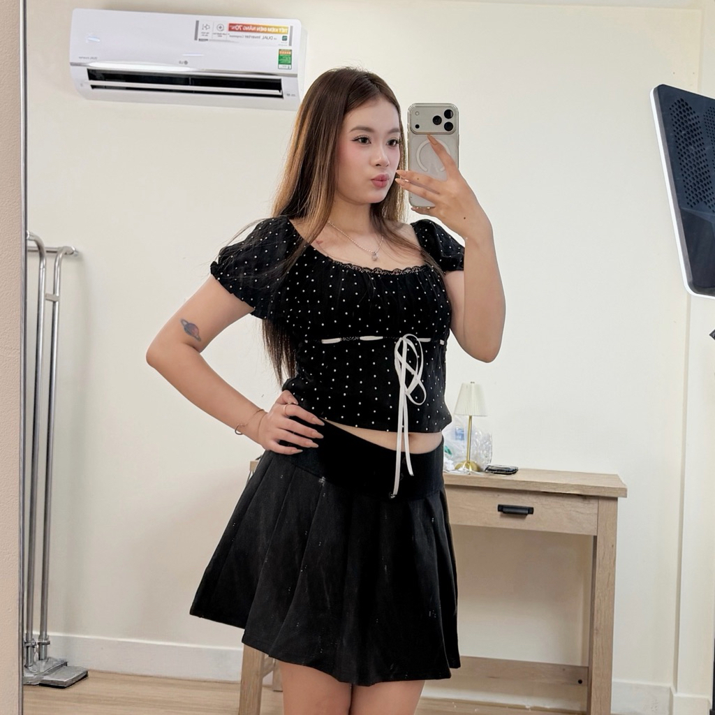 LASSIE BIGSIZE| Áo thun cổ vuông phối ren gợi cảm Bigsize LUCKY TOP | BigBuy360 - bigbuy360.vn