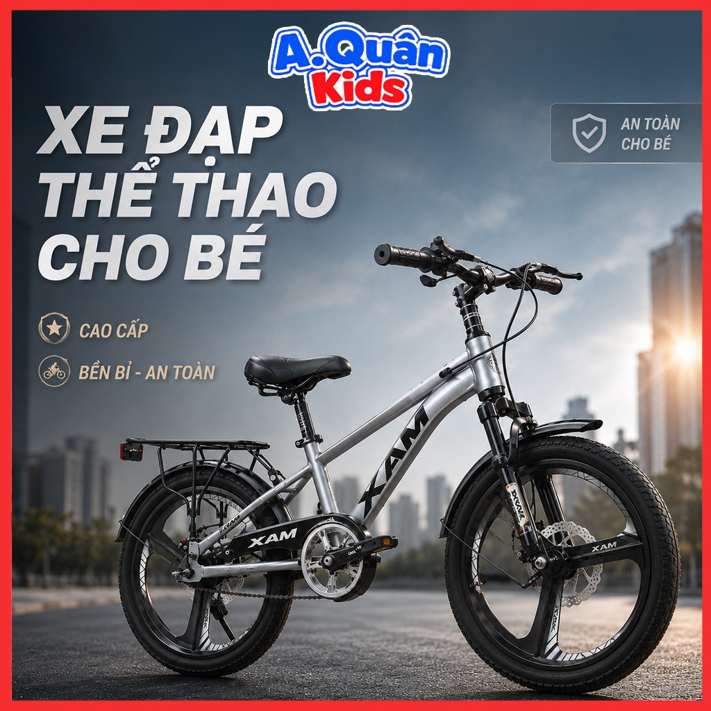 Xe đạp thể thao cho trẻ em Xaming và shbike cao cấp có giảm sóc phanh đĩa trước sau 20inch - 22inch-