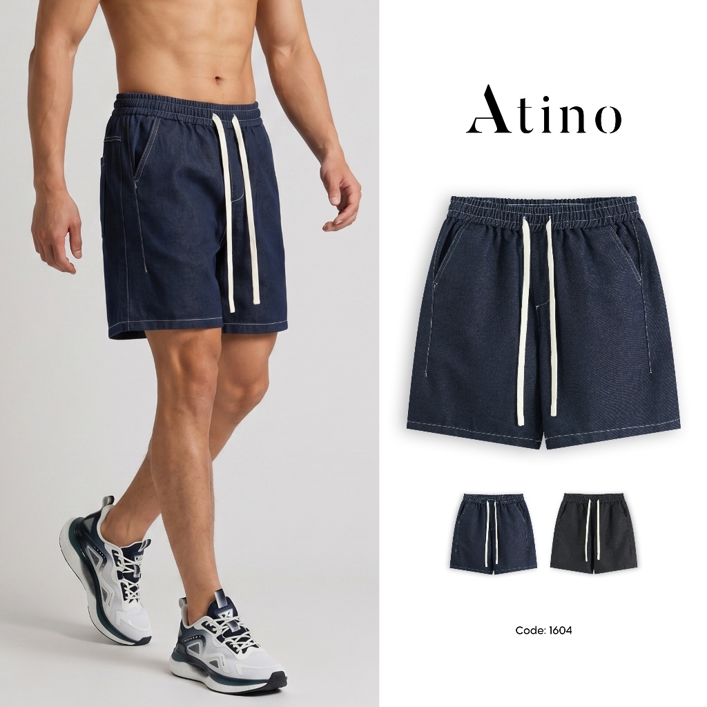 Quần Short Nam ATINO Mềm Mại Thoáng Mát Cạp Thun Co Giãn L.2.1604