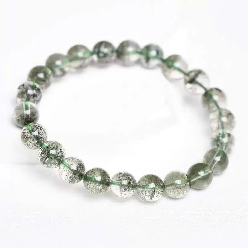 Unique⛰️Vòng đá 8mm Garden Quartz Rêu Xanh – Khoáng Vật Cộng Sinh Tự Nhiên