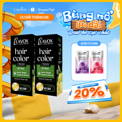 Bộ 2 Kem Nhuộm Phủ Bạc Tóc Lavox Online Shopping 60ml x2 - Nhuộm Tại Nhà Đơn Giản Lamimi Chính Hãng